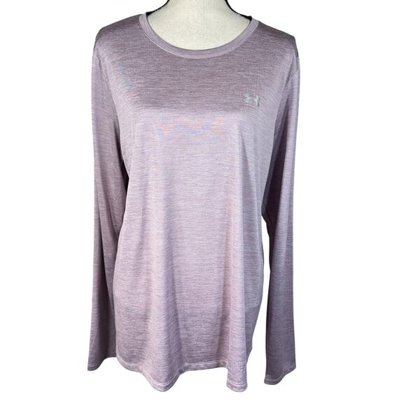 Under Armour Womens XX-Large Loose Fit Top HeatGear Long Sleeve Crew Neck Purple - Picture 1 of 8